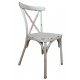 Cross Back Aluminium Dining Chair - Vintage White Colour